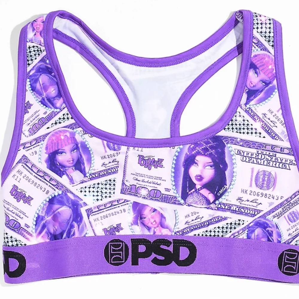 PSD Purple Graphic Sports Bra